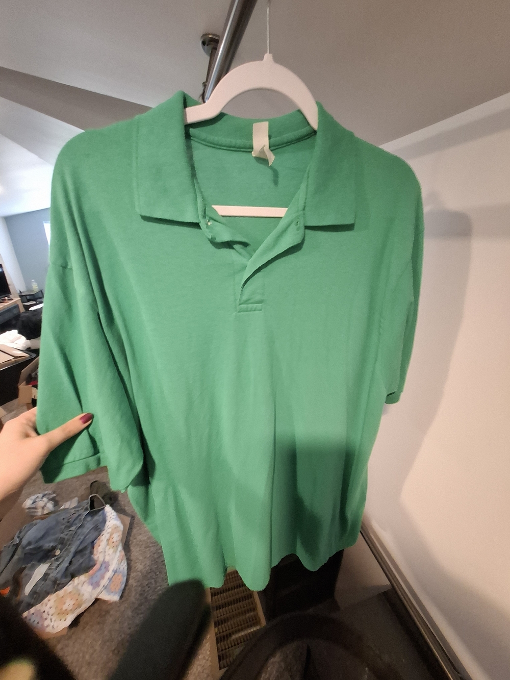 Jerzees Men's Green Polo Shirt